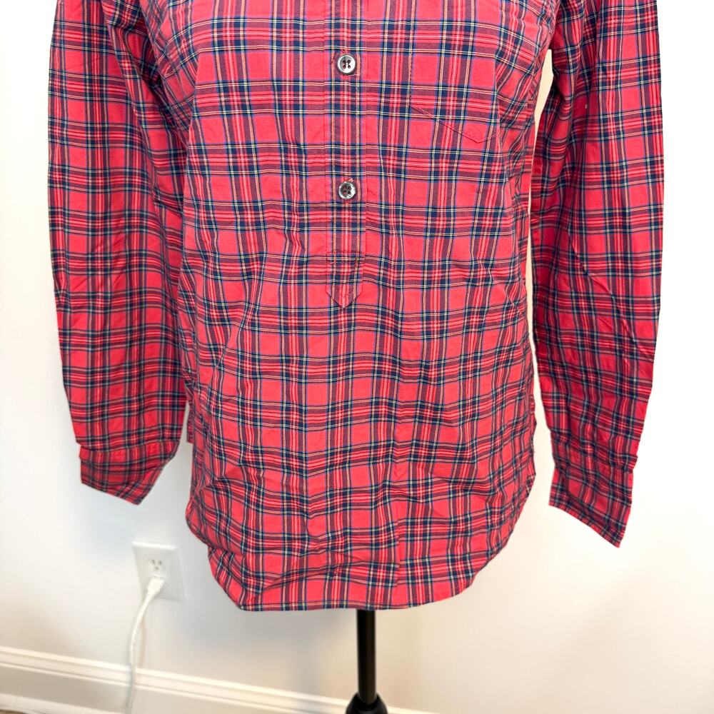 J. Crew Tartan Plaid Cotton Collared Popover Top Blouse In Red Size 0 - Picture 4 of 11